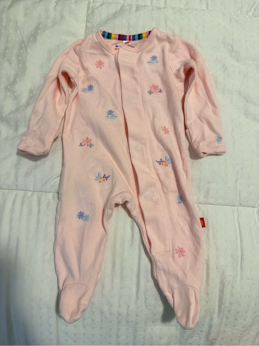 Magnetic Me Pink Floral Baby Footed One-Piece Sleeper